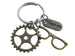 Bronze Eye Glasses Charm, Gear Charm & Thank You Charm Keychain, Optician or Eye Center Staff
