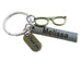 Optician or Eye Center Staff Appreciation Keychain with Custom Engraved Tag, Bronze Eye Glasses Charm & Thank You Charm