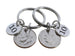 10 Year Anniversary Gift • Double Keychain Set Dime Keychains w/ Number 10 Charm by Jewelry Everyday