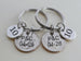 10 Year Anniversary Gift • Double Keychain Set Dime Keychains w/ Number 10 Charm by Jewelry Everyday