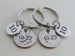 10 Year Anniversary Gift • Double Keychain Set Dime Keychains w/ Number 10 Charm by Jewelry Everyday