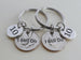10 Year Anniversary Gift • Double Keychain Set Dime Keychains w/ Number 10 Charm by Jewelry Everyday