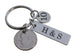 Custom Engraved Aluminum Tag Keychain with Dime & Number 10 Charm, Couples Keychain, 10 Year Anniversary Keychain