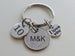 Custom Dime Keychain with I Love You Heart & Number 10 Charm, 10 Year Anniversary Gift, Husband Wife Key Chain, Boyfriend Girlfriend Gift, Customized Couples Keychain