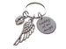 Custom Engraved Baby Memorial Charm Keychain with Wing Charm, Baby Feet Charm, Infant Loss Gift, Miscarriage Stillborn, Memorial Keychain