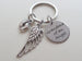 Custom Engraved Baby Memorial Charm Keychain with Wing Charm, Baby Feet Charm, Infant Loss Gift, Miscarriage Stillborn, Memorial Keychain