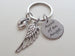 Custom Engraved Baby Memorial Charm Keychain with Wing Charm, Baby Feet Charm, Infant Loss Gift, Miscarriage Stillborn, Memorial Keychain