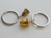 Golden Thimble & Acorn Keychain Set - Peter Pan's Kiss; Couples Keychain Set
