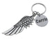 Memorial Keychain with Wing Charm and Custom Engraved Disc