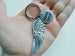 Memorial Keychain with Wing Charm and Custom Engraved Disc