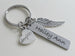 Memorial Keychain with Wing Charm, Family Relation Charm, and Custom Engraved Tag