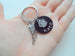 Custom Engraved Anodized Aluminum Disc & Paw Charm Keychain with Wing Charm, Pet Loss Gift, Dog Memorial Keychain