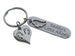 Daddy's or Mommy's Little Angels Keychain with Twins Feet Heart Charm & Wing Charm, Twin Babies Memorial Keychain