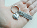 Daddy's or Mommy's Little Angels Keychain with Twins Feet Heart Charm & Wing Charm, Twin Babies Memorial Keychain