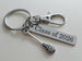 Lacrosse Stick Charm Keychain with Swivel Clasp & Custom Engraved Tag, Graduate Team Player or Coach Gift
