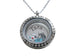 Custom Graduate Circle Floating Charm Stainless Steel  Locket Necklace with Custom Engraved Disc, Class of 2026 Gift (Crystal Edge 25mm Locket)