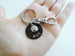 Basketball Charm Keychain with Custom Engraved Black Aluminum Disc with Clasp, For Graduate, School Team Player or Coach Gift by JewelryEveryday