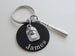 Baseball Cap & Bat Charm Keychain with Custom Engraved Black Aluminum Disc, Personalized For Softball or Baseball Player or Coach by JewelryEveryday