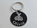 Tennis Racquets Charm Keychain with Custom Engraved Aluminum Disc, For Student or Coach by JewelryEveryday