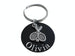 Tennis Racquets Charm Keychain with Custom Engraved Aluminum Disc, For Student or Coach by JewelryEveryday
