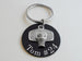 Basketball Hoop Charm Keychain with Custom Engraved Black Aluminum Disc with Clasp, For Graduate, School Team Player or Coach Gift by JewelryEveryday