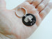 Basketball Hoop Charm Keychain with Custom Engraved Black Aluminum Disc with Clasp, For Graduate, School Team Player or Coach Gift by JewelryEveryday