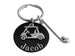 Golf Keychain with Golf Club & Golf Cart Charm & Custom Engraved Black Aluminum Disc, Golfer or Coach Keychain by JewelryEveryday