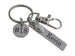 Football Charm Keychain with Custom Engraved Tag, Disc & Clasp, Personalized For Team Player or Coach by JewelryEveryday