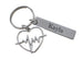 Medical Charm Keychain with Heartbeat Charm & Custom Engraved Tag; For Medical Professional or Student