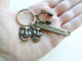 Bronze Theatre Masks Charm Keychain with Headset Charm & Enjoy the Journey Tag, Tragedy Comedy Drama Keychain, For Graduation Actors by JewelryEveryday