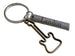 Bronze Guitar Keychain with Custom Engraved Tag for Player by JewelryEveryday