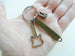 Bronze Guitar Charm Keychain with "Enjoy the Journey" Tag & Custom Initial Charm, Musician or Music Teacher Keychain by JewelryEveryday