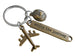 Bronze Airplane & Globe Charm Keychain with "Enjoy the Journey" Tag, Encouragement Keychain by JewelryEveryday
