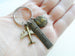 Bronze Airplane & Globe Charm Keychain with Custom Engraved Tag, Encouragement Keychain by JewelryEveryday