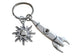 Rocket Ship Charm Keychain with Sun Charm by JewelryEveryday