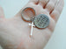 Walk by Faith Not By Sight Engraved Disc with Cross Charm Keychain, Religious Keychain Gift, Christian Keychain