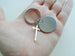 Memorial Keychain with Cross Charm and Custom Engraved Disc