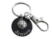 Soccer Ball Charm Keychain and Custom Engraved Aluminum Disc & Clasp - Soccer Player or Coach Key Chain