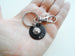 Soccer Ball Charm Keychain and Custom Engraved Aluminum Disc & Clasp - Soccer Player or Coach Key Chain