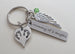 Twin Babies Memorial Keychain, Twins Feet Heart Charm & Wing Charm by Jewelry Everyday