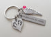Twin Babies Memorial Keychain, Twins Feet Heart Charm & Wing Charm by Jewelry Everyday