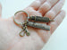 Medical Charm Keychain with Bronze Syringe & Stethoscope Charm with Custom Engraved Tag; For Medical Professional or Student