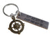 Antiqued Bronze Tag Keychain with Custom Engraving & Compass Charm, Couples Keychain