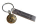 Antiqued Bronze Tag Keychain with Custom Engraving & Globe Charm, Couples Keychain
