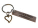 Antiqued Bronze Tag Keychain with Custom Engraving & Heart Charm, Couples Keychain