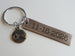 Antiqued Bronze Tag Keychain with Custom Engraving & Pinky Promise Charm, Couples Keychain