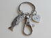Silver Bass Fish Keychain with Clasp and Custom Engraved Tag, with Card "You Are A Great Catch"