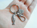 Silver Bass Fish Keychain with Clasp and Custom Engraved Tag, with Card "You Are A Great Catch"