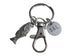 Silver Bass Fish Keychain with Clasp and Custom Engraved Tag, with Card "You Are A Great Catch"