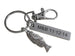 Silver Bass Fish Keychain with Clasp and Custom Engraved Steel Tag, with Card "You Are A Great Catch"